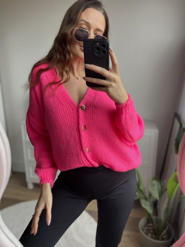 Sweterek moherek CHMURKA neon róż