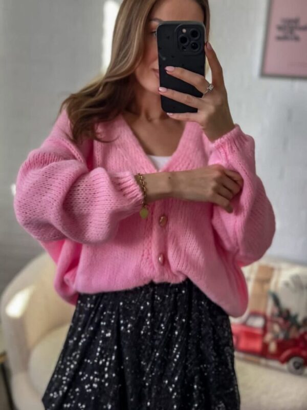 Sweterek moherek CHMURKA cukier róż