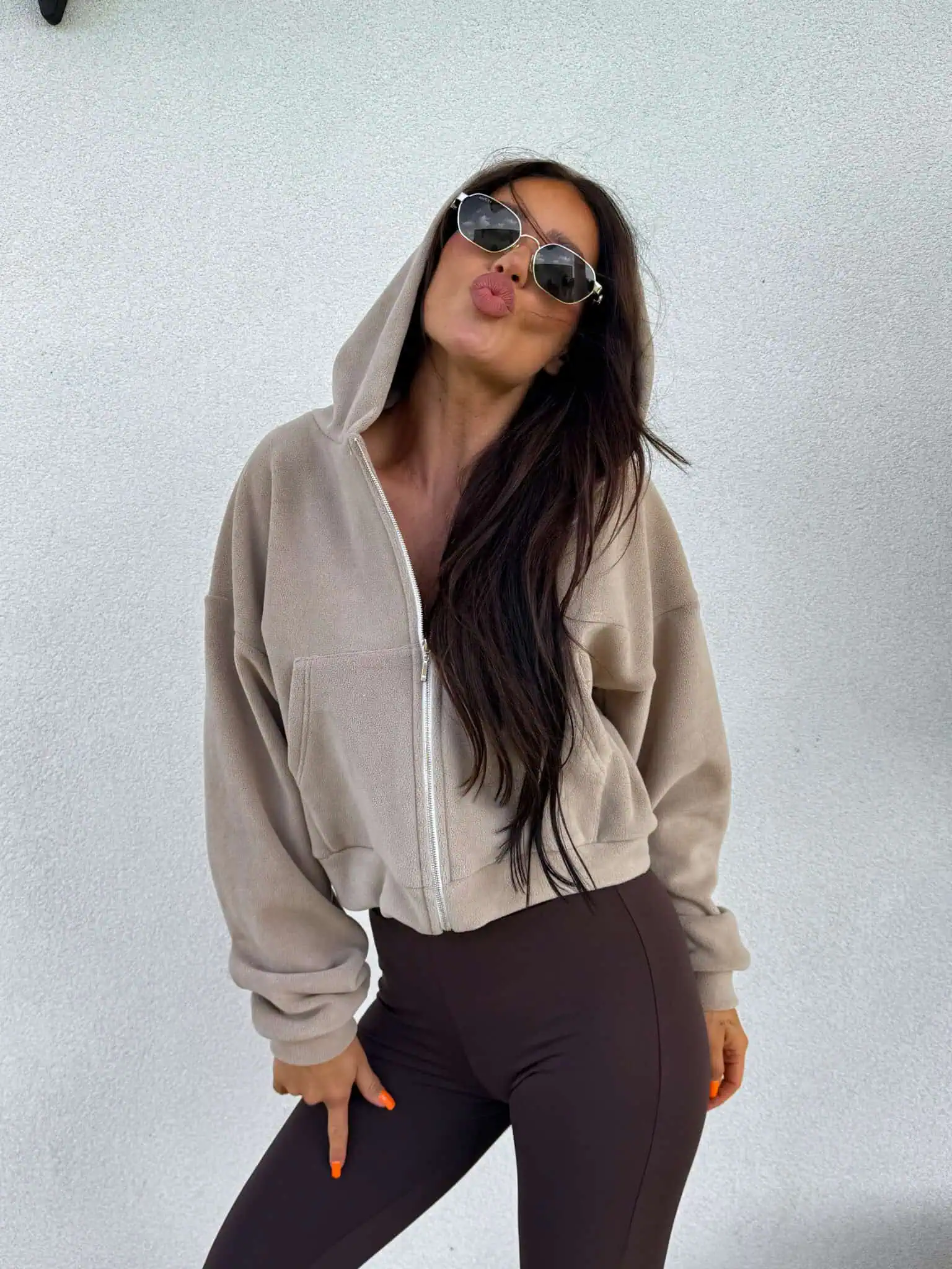 Bluza polarowa BLISS – ciemny beż, preorder - obrazek 2