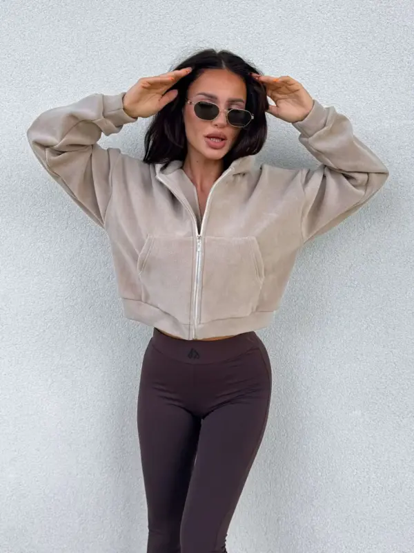 Bluza polarowa BLISS – ciemny beż, preorder