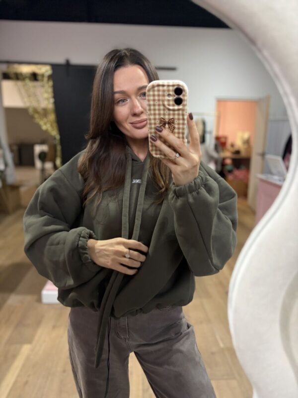 Ocieplana bluza MINIMAL ze ściągaczem khaki
