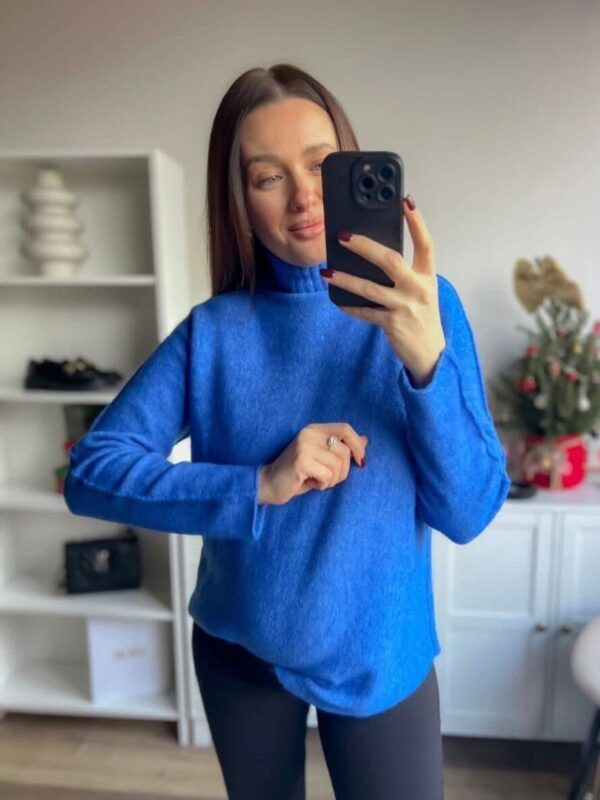Chabrowy, ciepły, przyjemny golfik HELENA